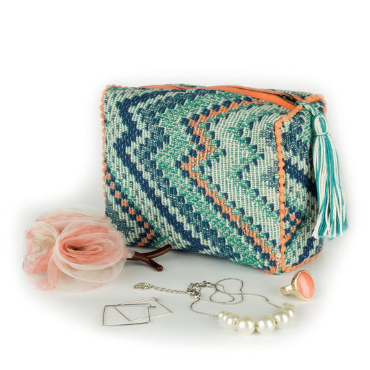 SVEŽElife Chevron Love Pouch – Artisan Accessories Pouch on a surface