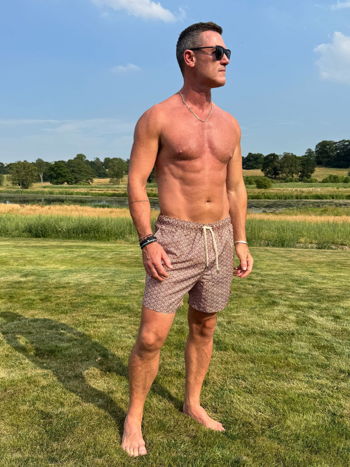 The Extra Swimshorts | Repeat Caramel - Bascora