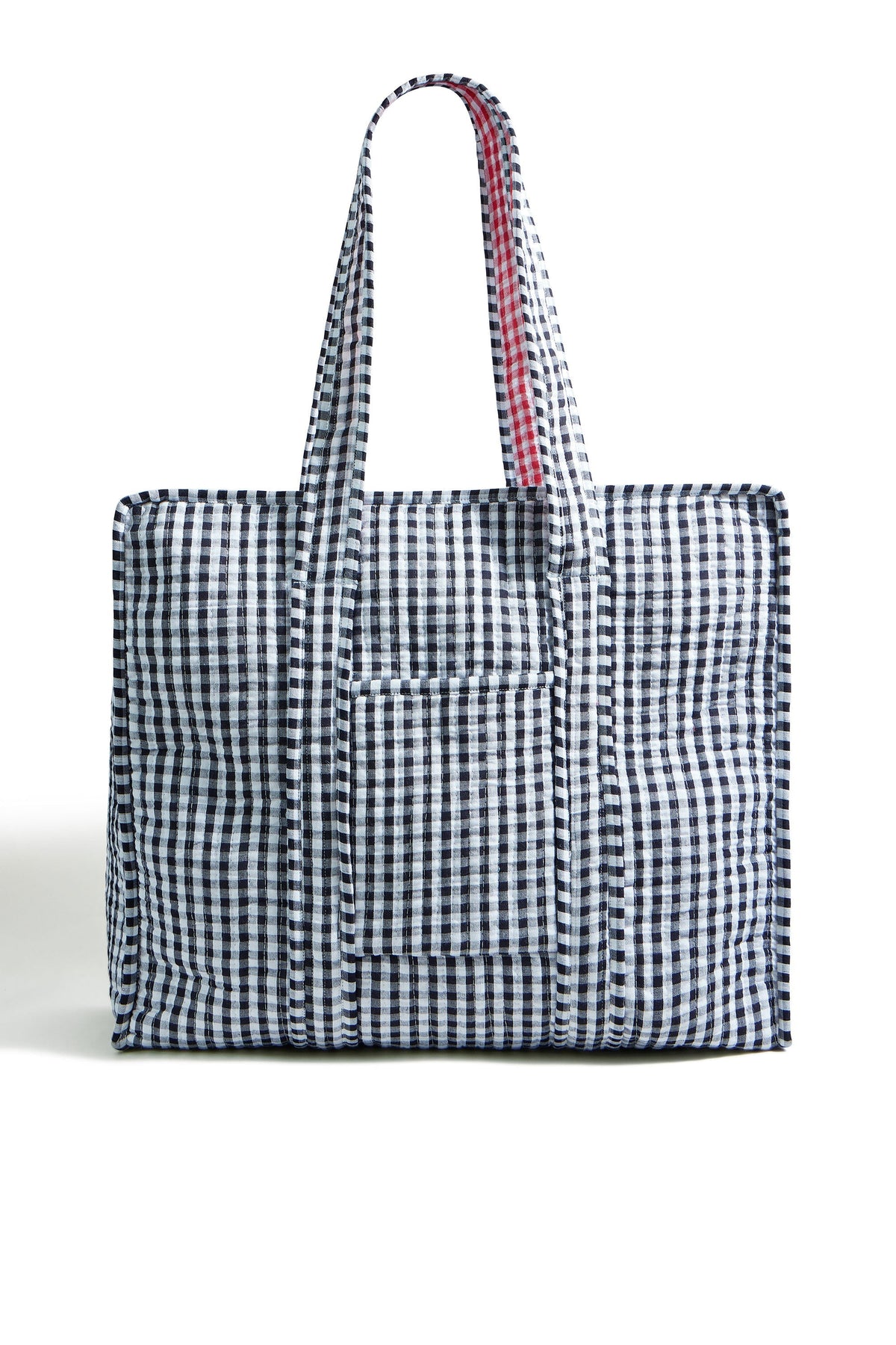 The Gingham Quilted Shopper – Black - Bascora
