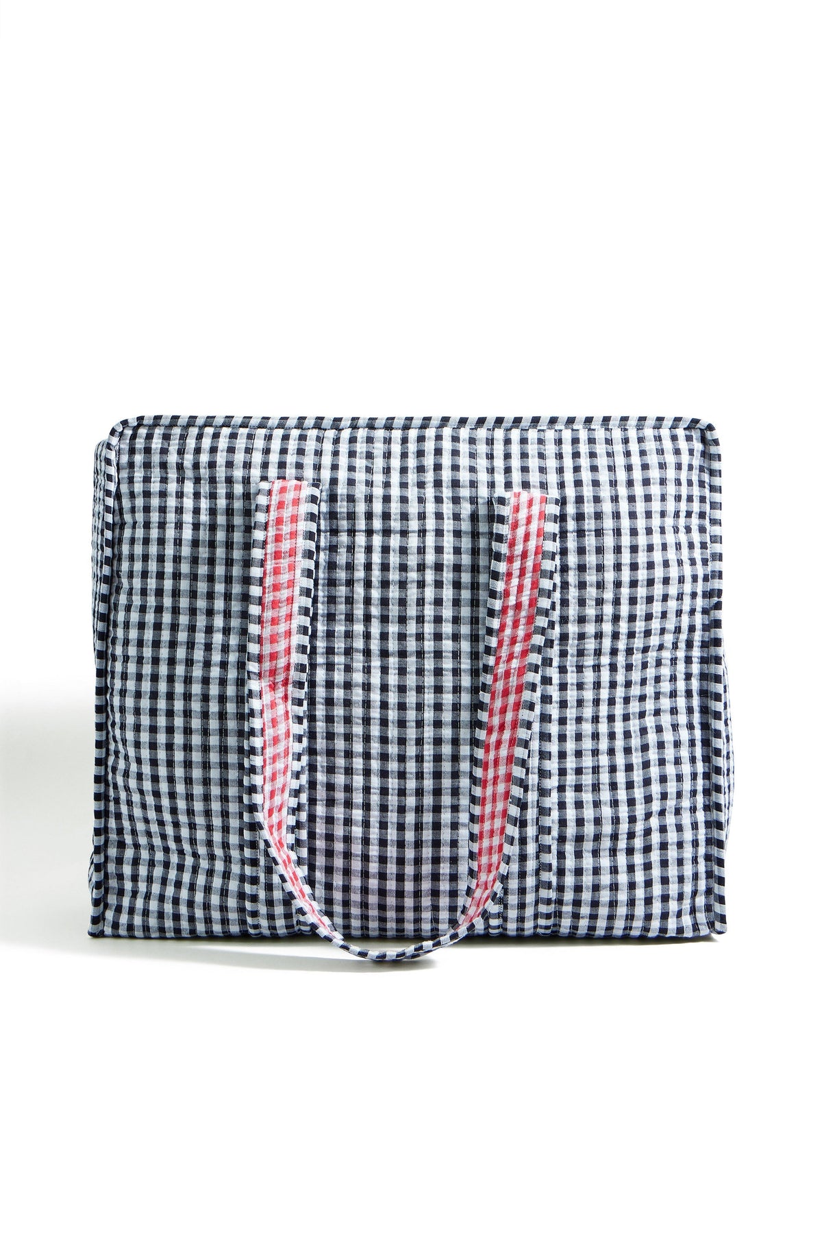 The Gingham Quilted Shopper – Black - Bascora