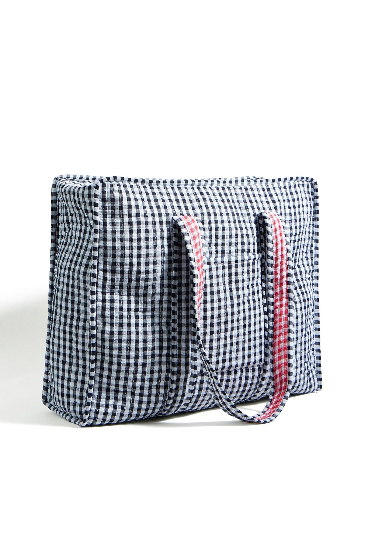 The Gingham Quilted Shopper – Black - Bascora