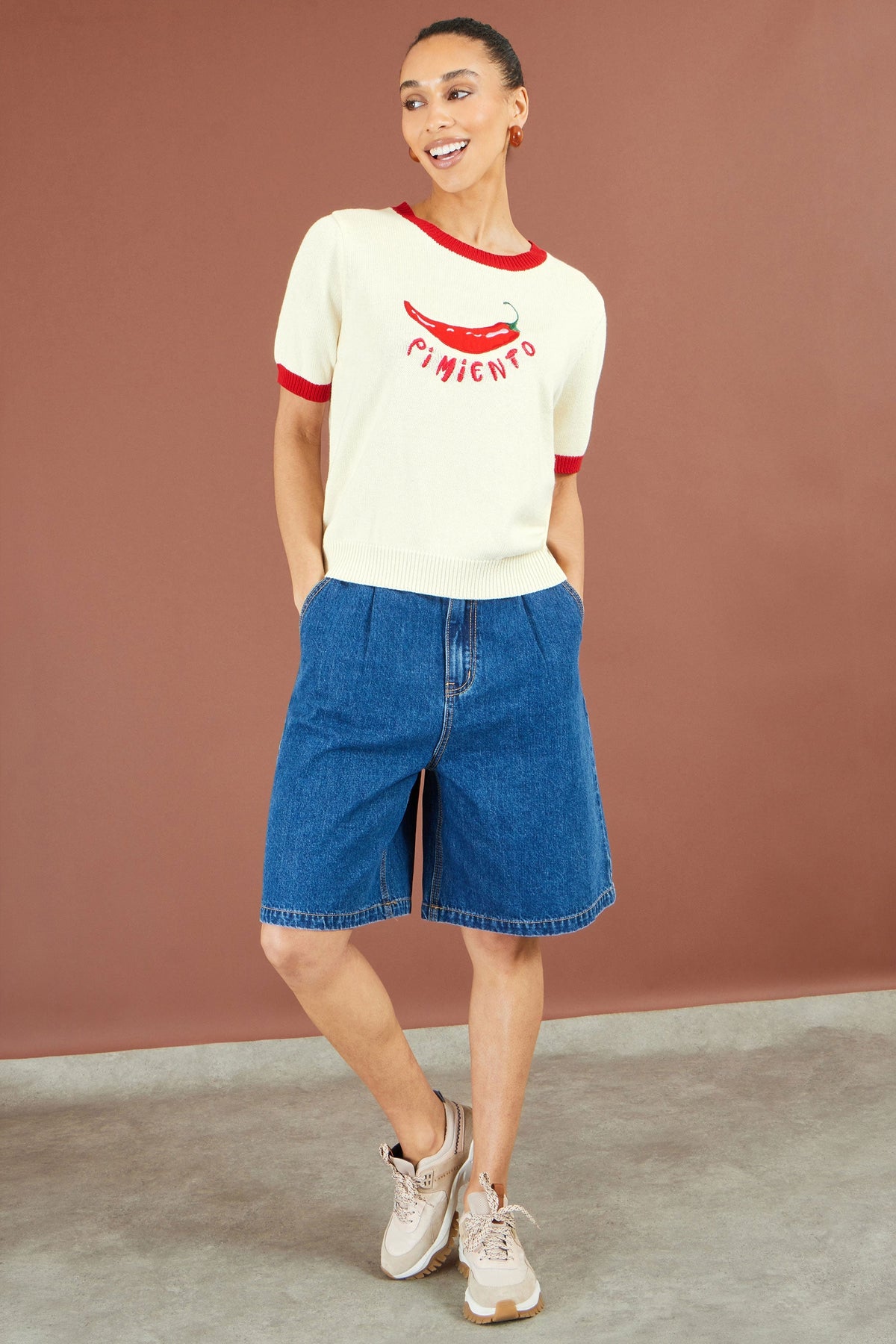 The Pimiento – Ivory Chilli Cotton Knit Top - Bascora
