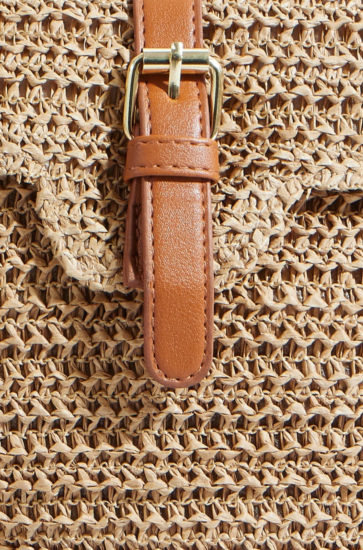 The Raffia Crossbody – Woven with Faux Leather Trim - Bascora