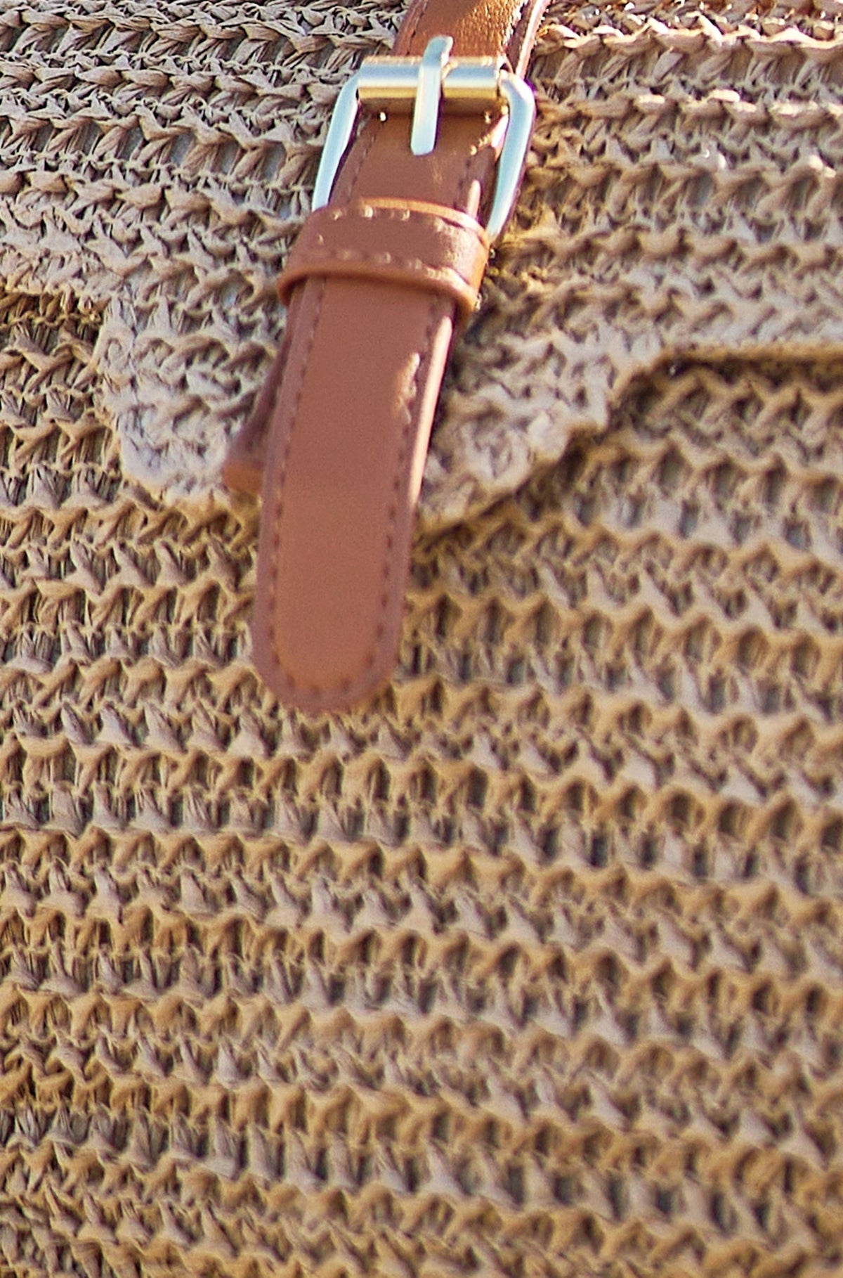 The Raffia Crossbody – Woven with Faux Leather Trim - Bascora