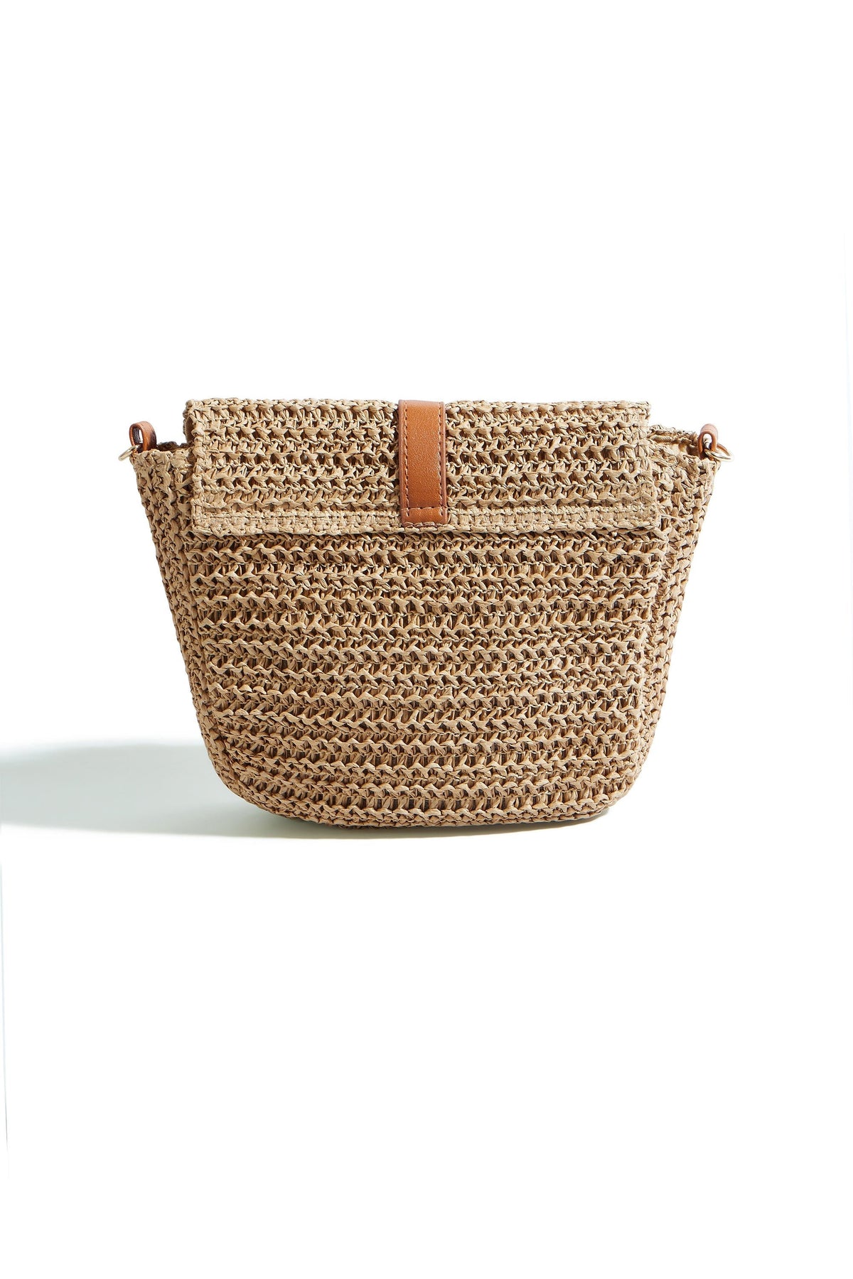 The Raffia Crossbody – Woven with Faux Leather Trim - Bascora