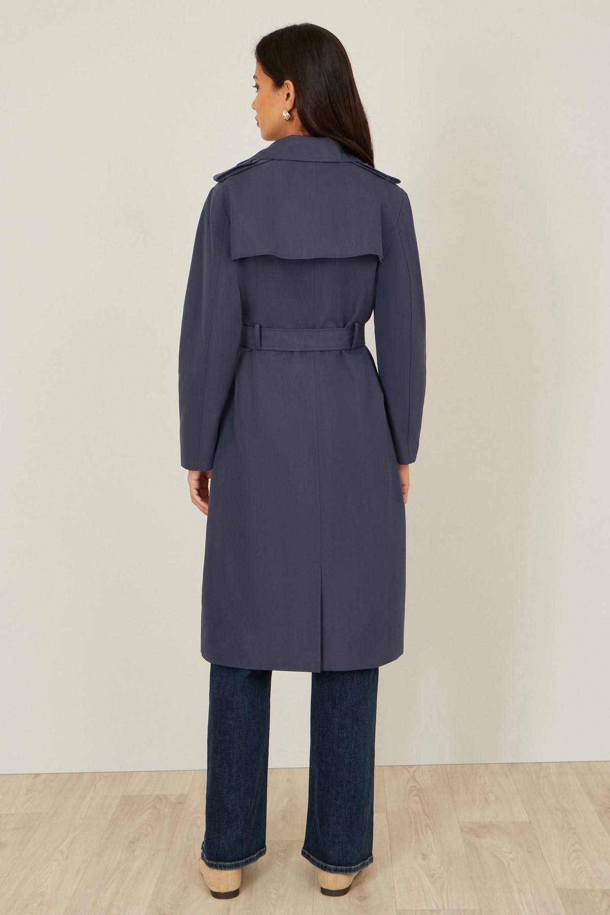 The Trench – Navy Belted Coat - Bascora