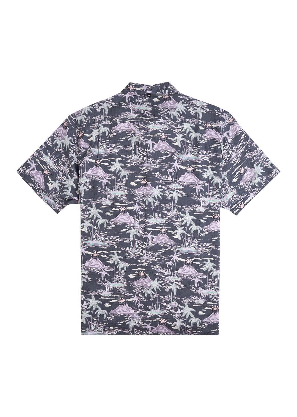 back of Grey Patterned shirt short sleeve