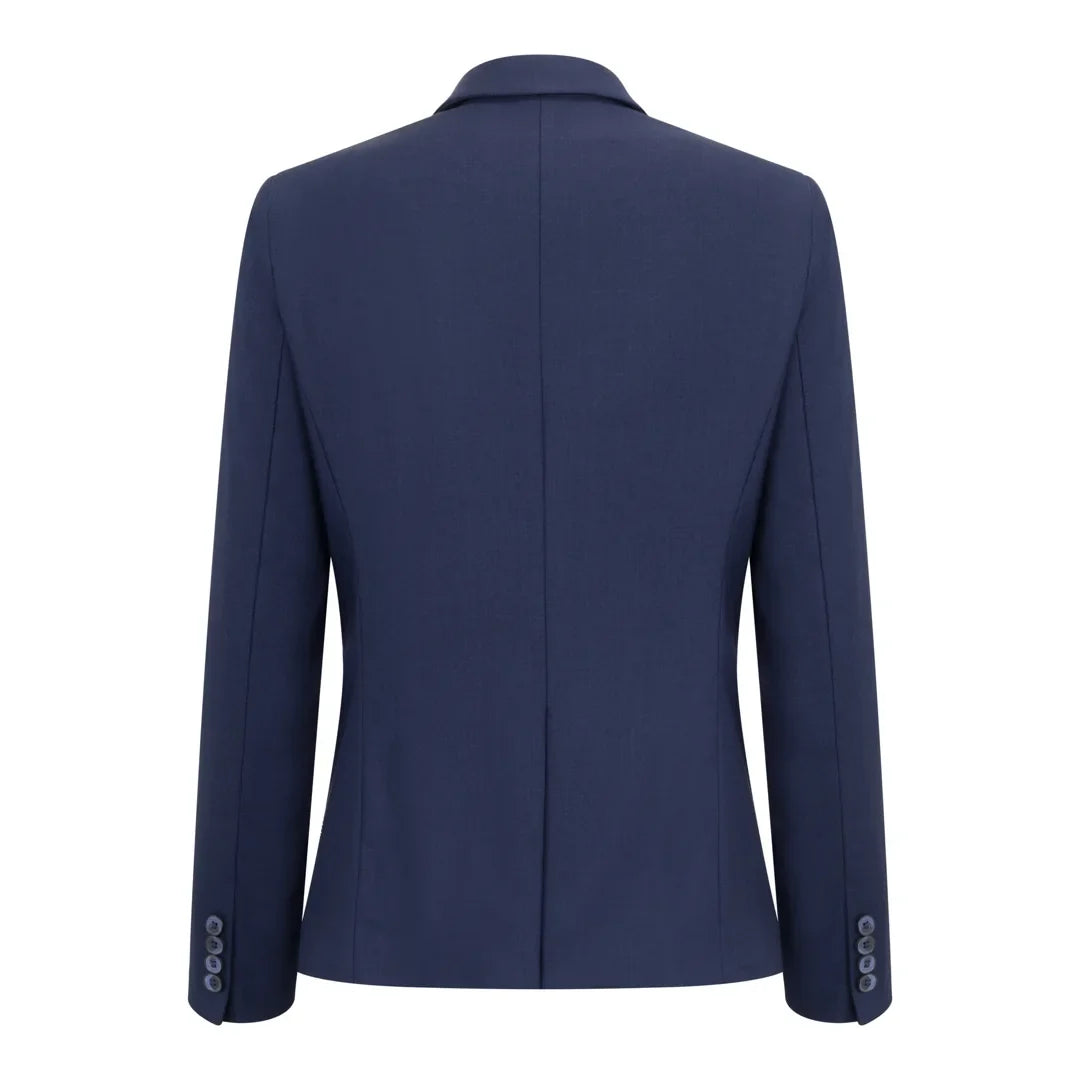 Women's 3 Piece Plain Navy Blue Suit