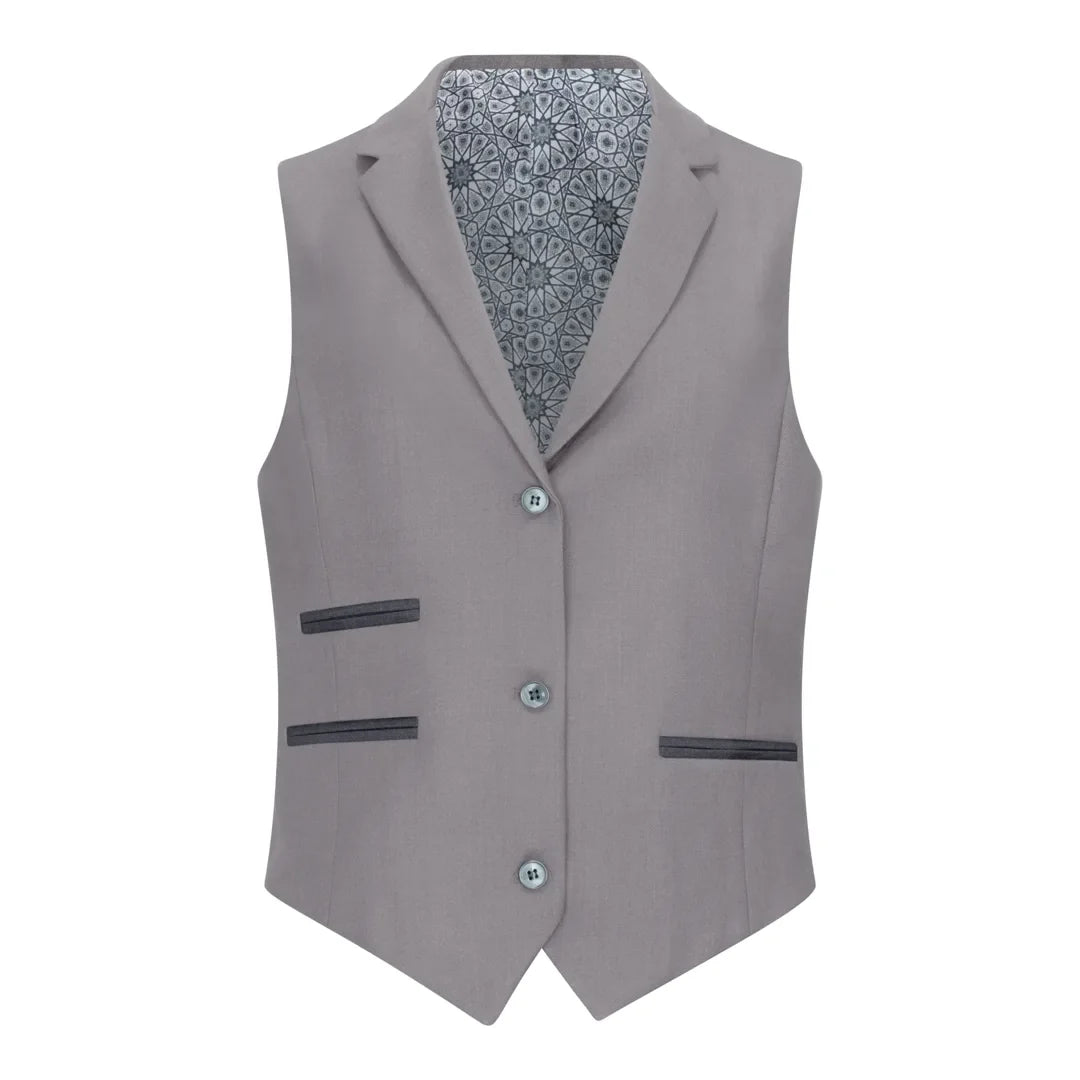 Women's 3 Piece Plain Grey Suit