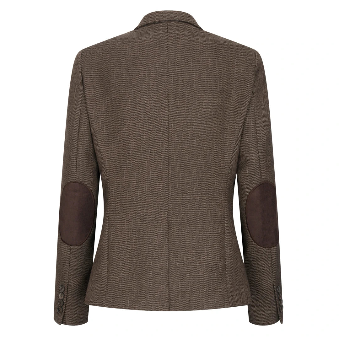 Women's Brown 3 Piece Herringbone Tweed Suit