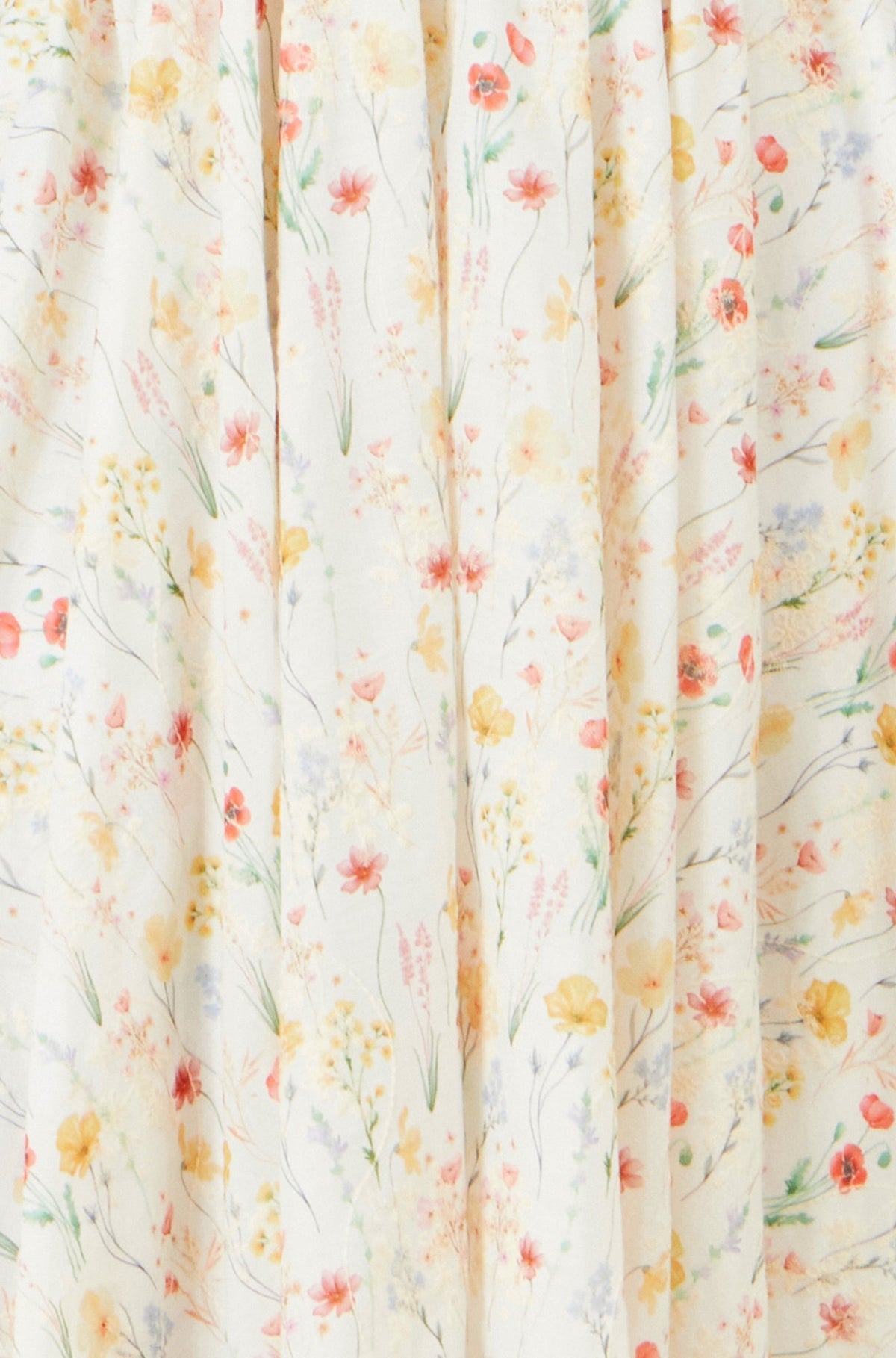 White Botanical Embroidery Fabric Handkerchief Hem Dress - Bascora
