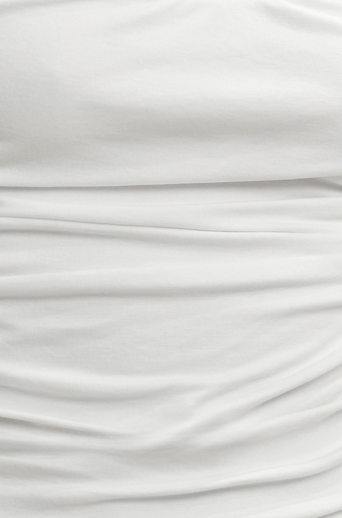 White Cotton Ruched Vest Top - Bascora