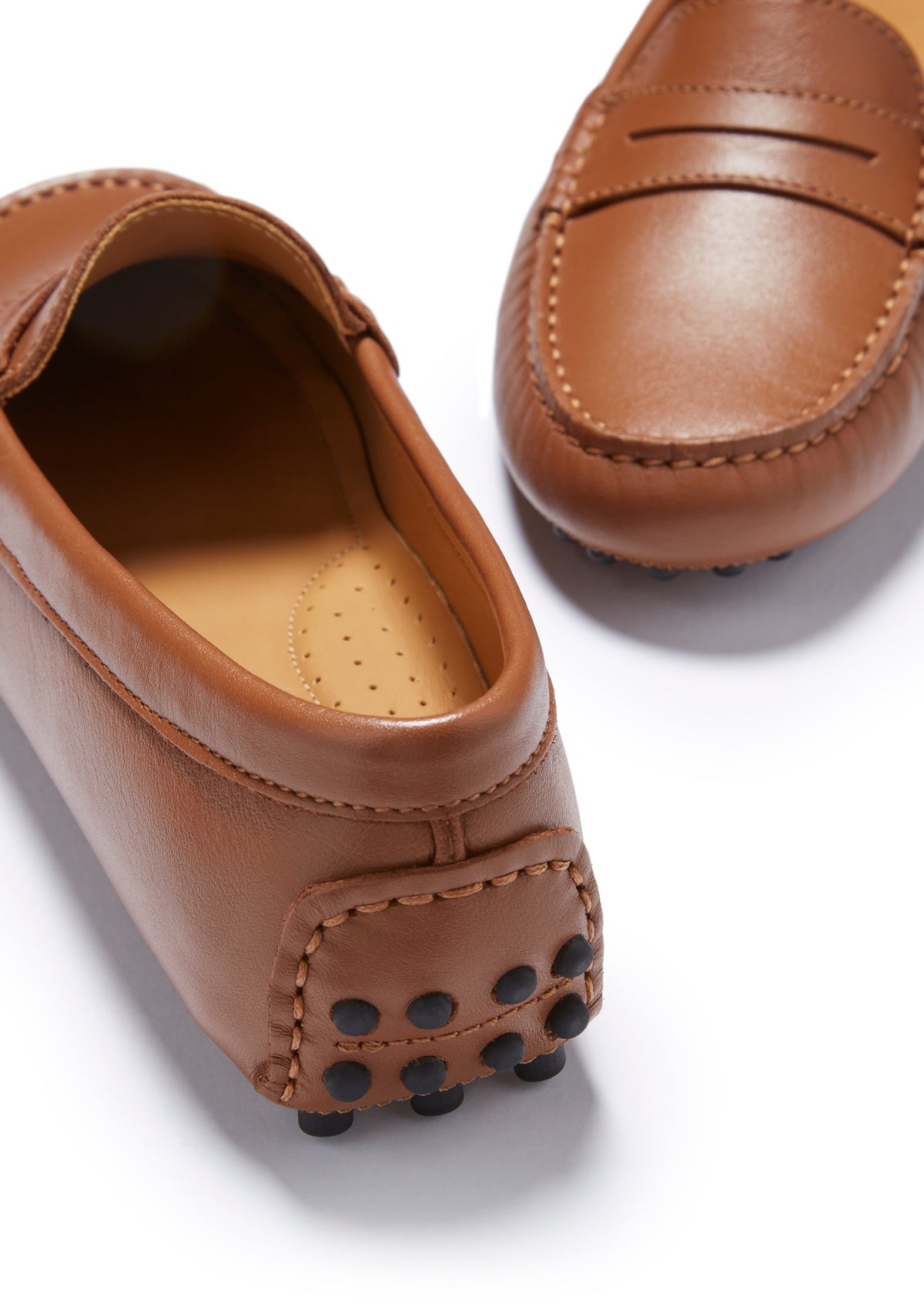 Hugs & Co. Women's Tan Leather Penny Driving Loafers