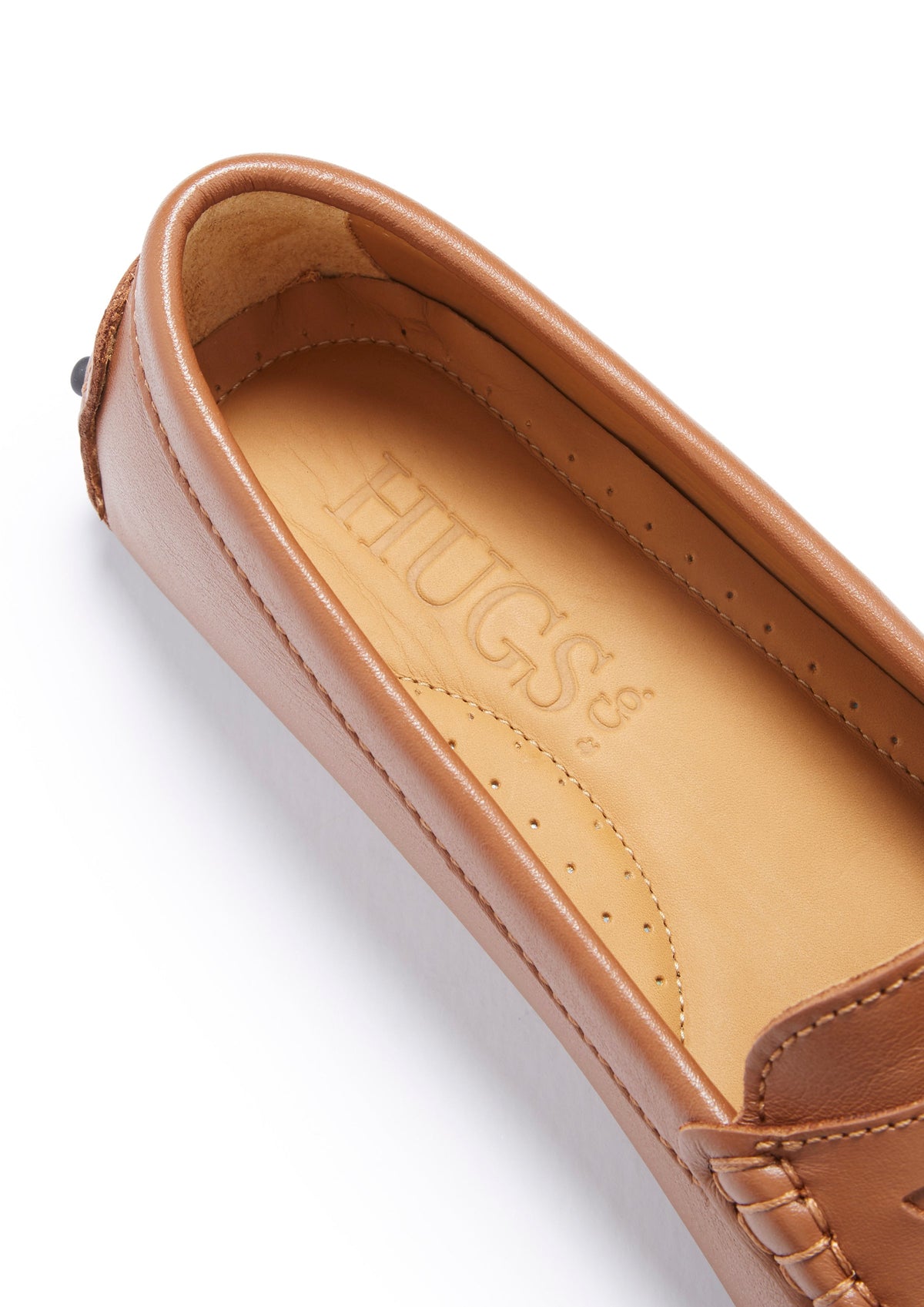 Hugs & Co. Women's Tan Leather Penny Driving Loafers