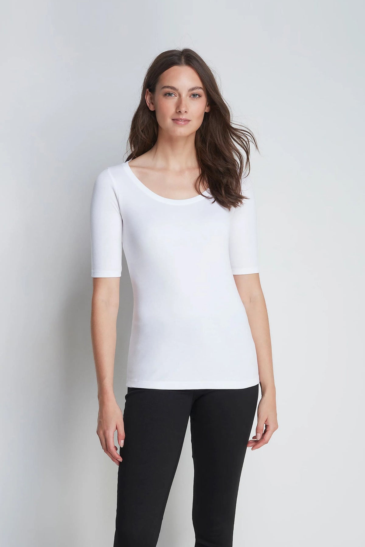 Lavender Hill Clothing Half Sleeve Cotton Modal Scoop Neck T-Shirt