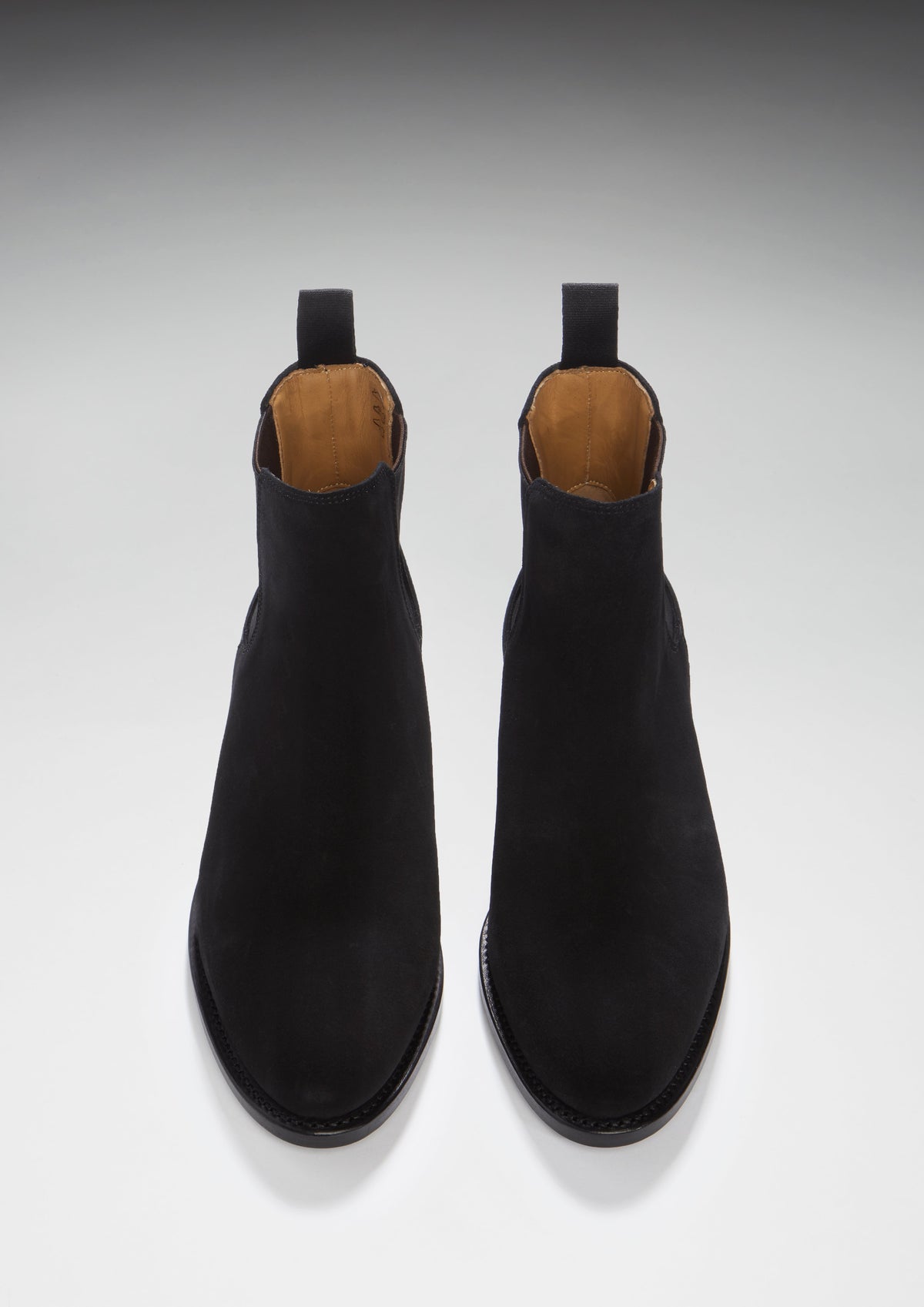 Hugs & Co. Women's Black Suede Chelsea Boots with Goodyear Welted Leather Sole