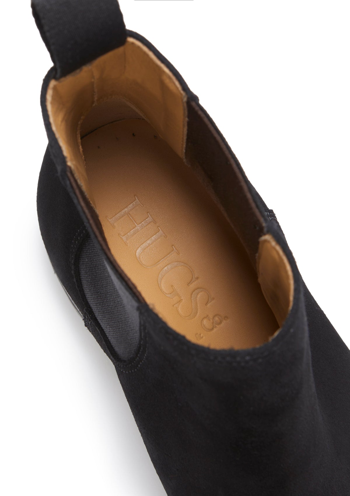 Hugs & Co. Women's Black Suede Chelsea Boots with Goodyear Welted Leather Sole