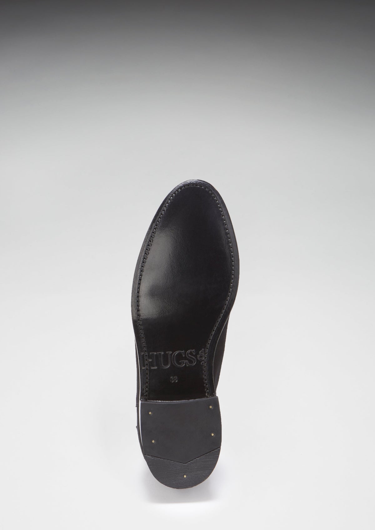 Hugs & Co. Women's Black Suede Chelsea Boots with Goodyear Welted Leather Sole