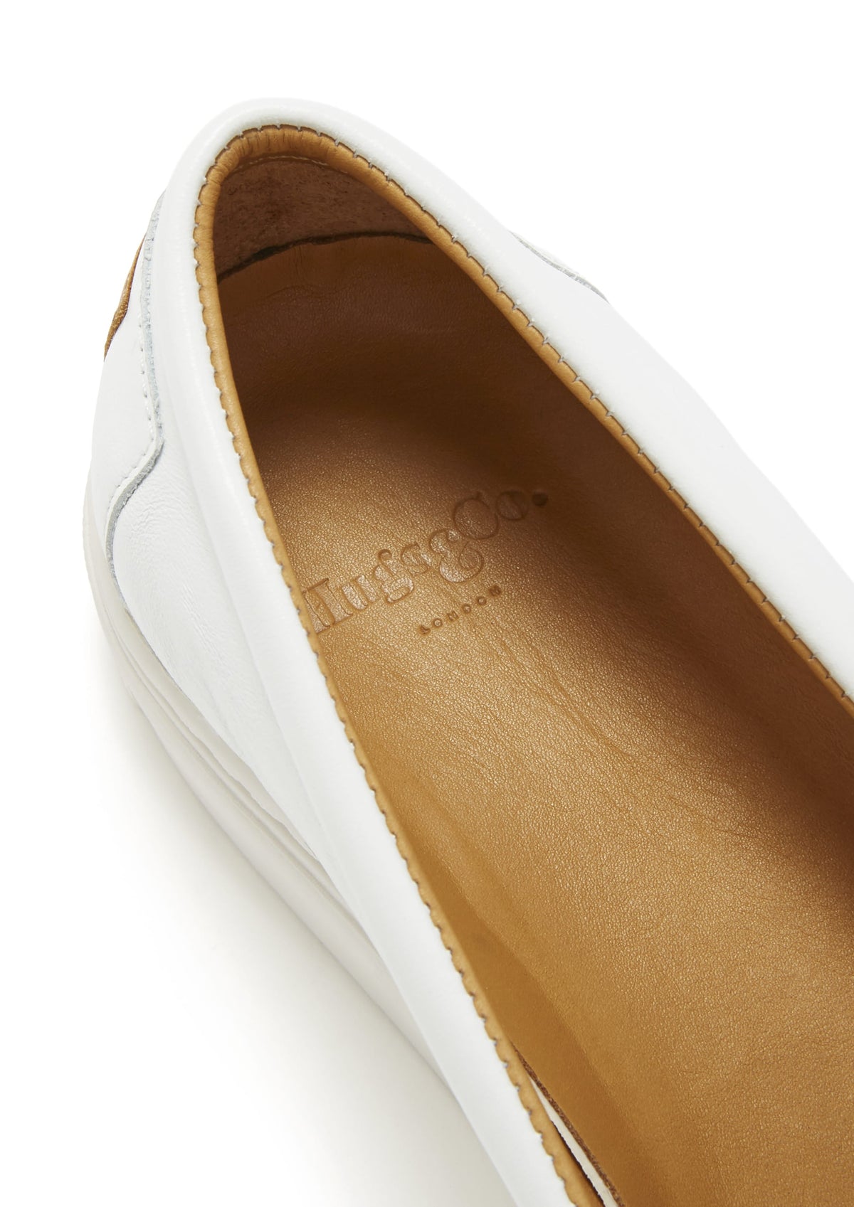 Hugs & Co. Women's White Leather Slip-On Sneakers