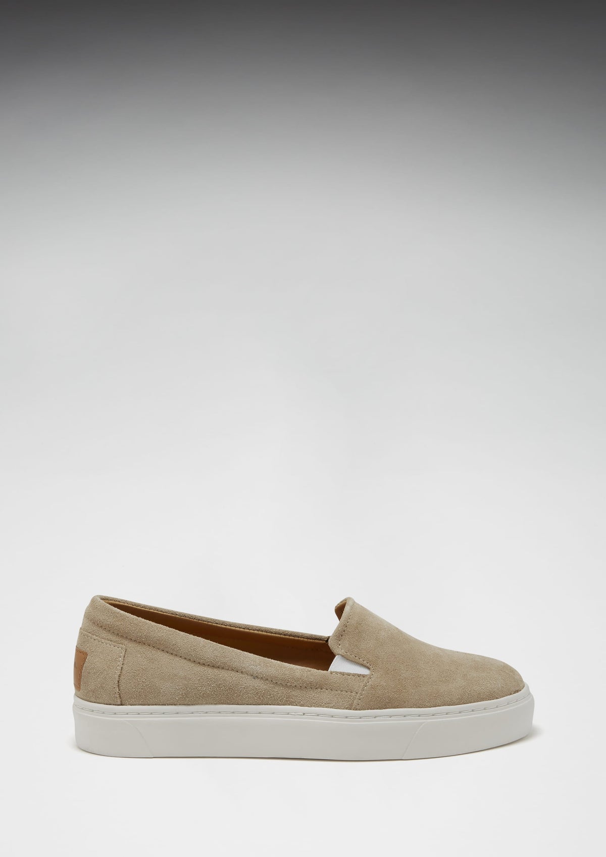 Hugs & Co. Women's Taupe Suede Slip-On Sneakers