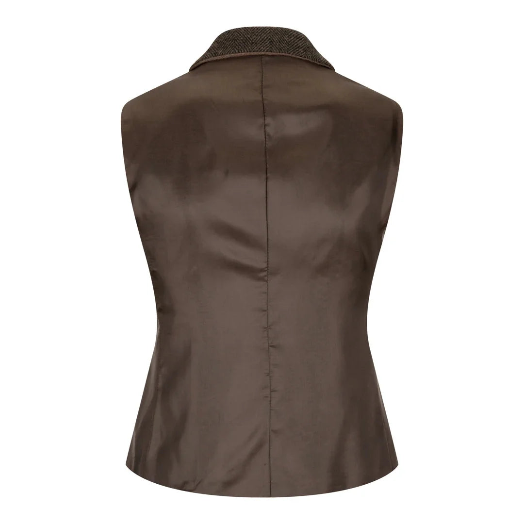 Women's Brown Tweed Blazer, Waistcoat & Trouser Classic Suit