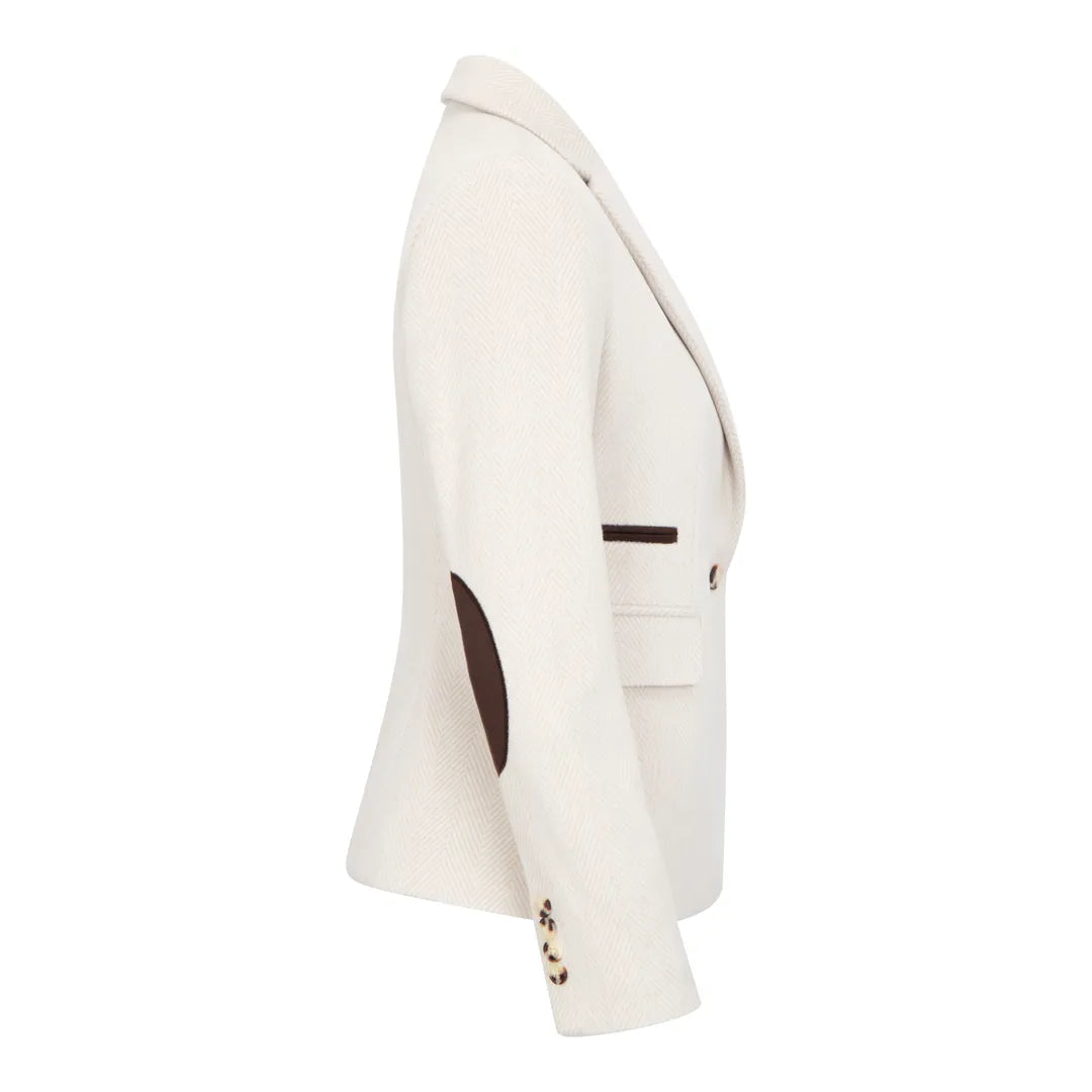 TruClothing Women's Cream Wool Blend Tweed Blazer and Waistcoat Set