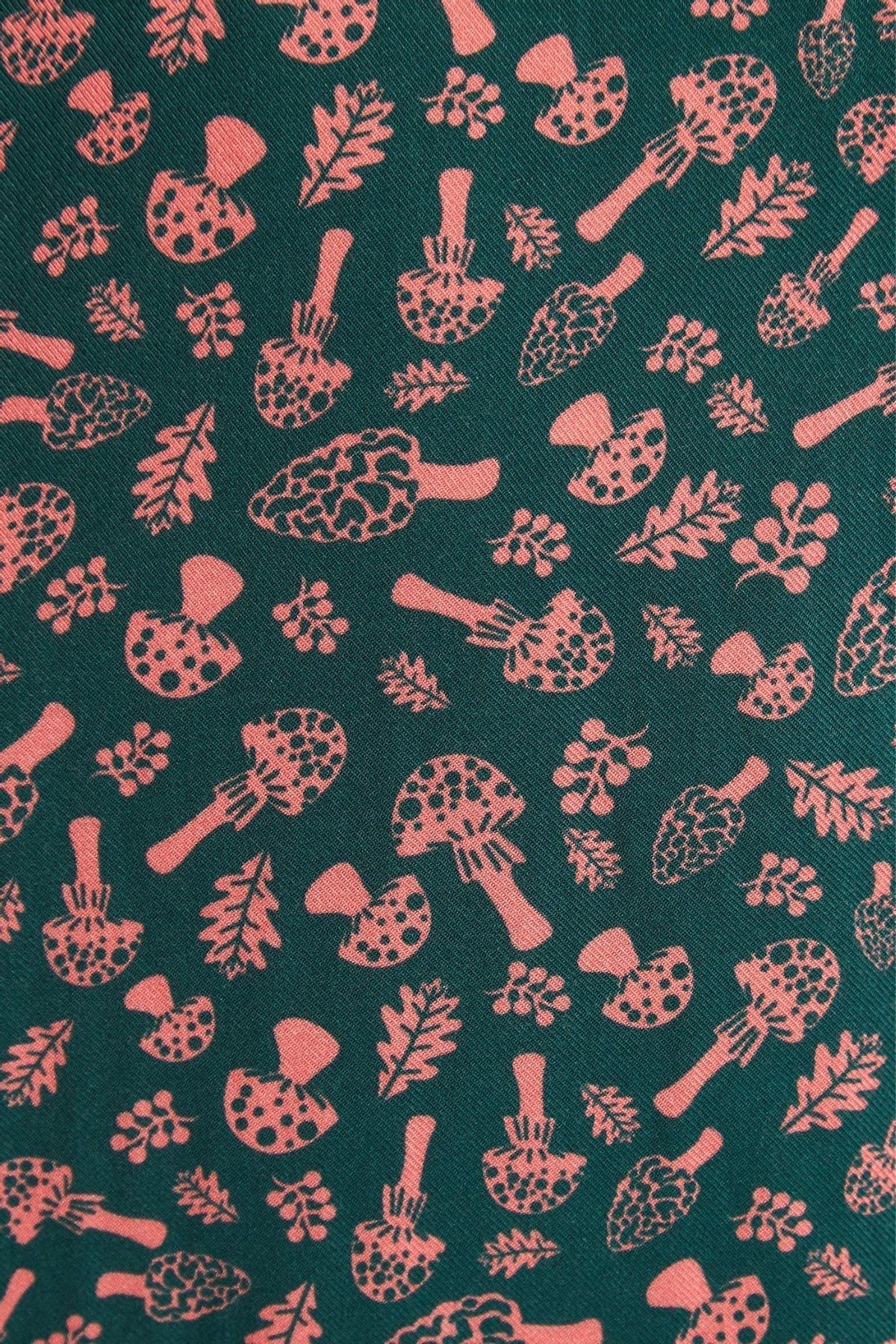Zura Mushroom Magic Print Long Sleeve Mini Dress - Bascora